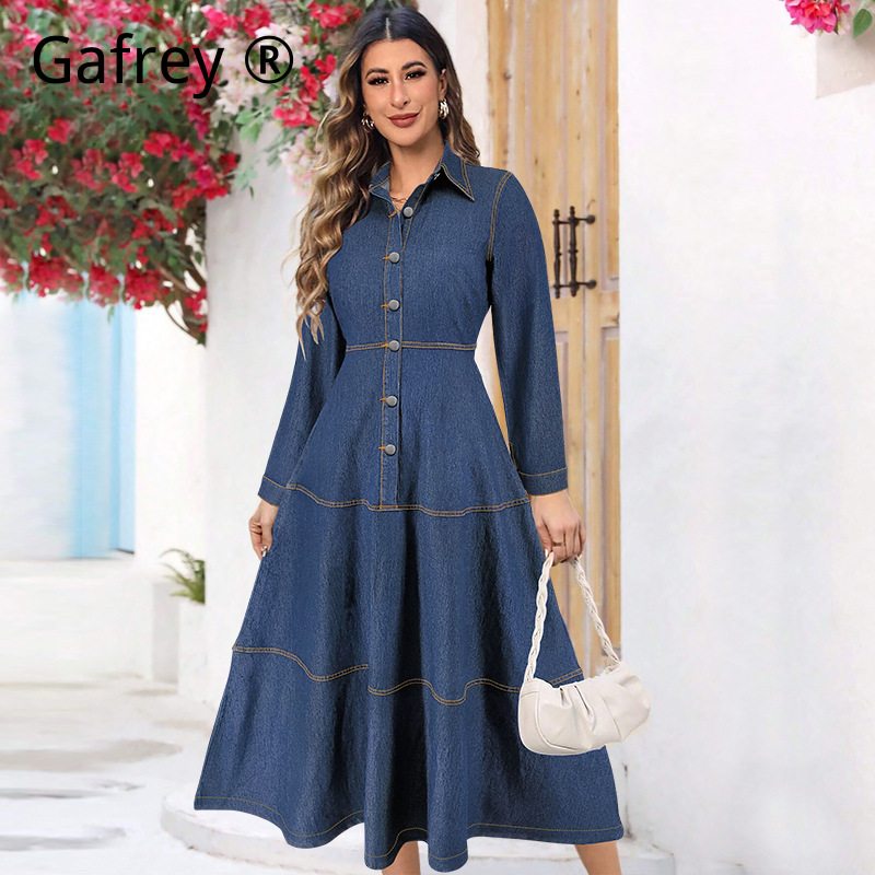 Belted Shirt Dress - Новое модное джинсовое платье-рубашка с длинным
