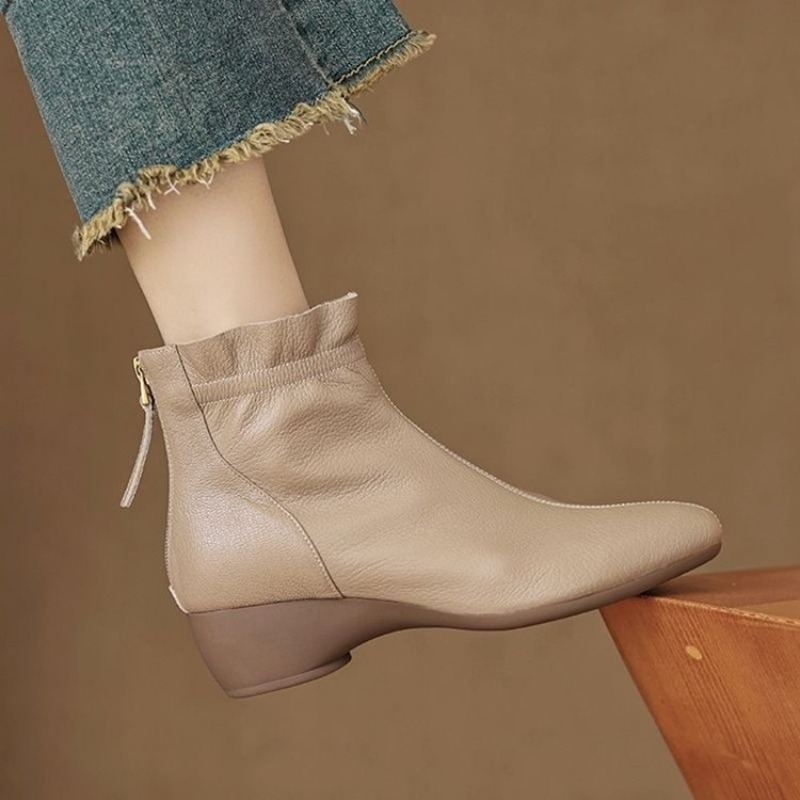 Women'S Fashion Rain Boots - Зимние женские кожаные ботинки до середины