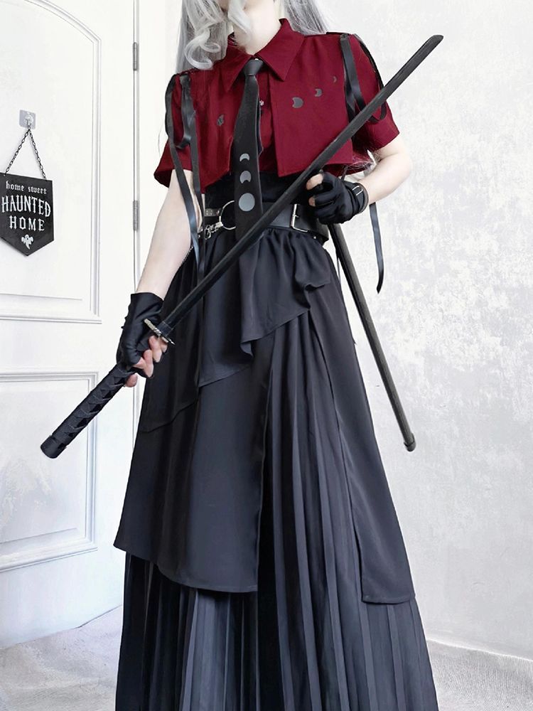 Belted Shirt Dress - 2025 Новые готические винтажные элегантные комплекты