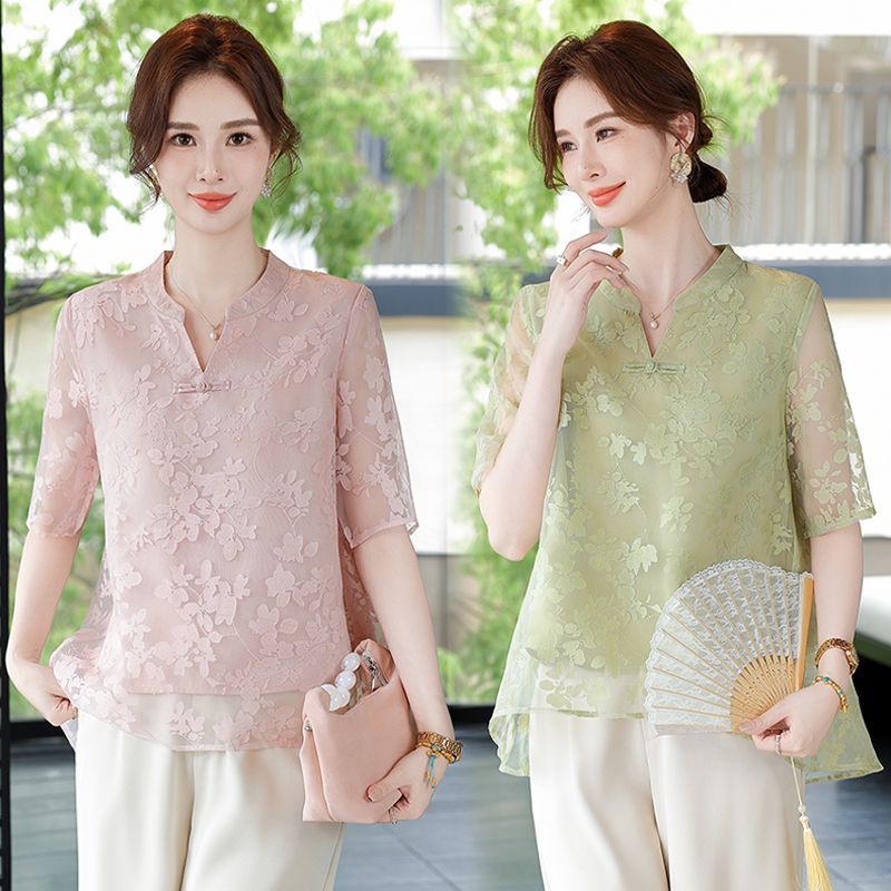 Women Fashion Over 60 - Летняя модная свободная футболка с коротким