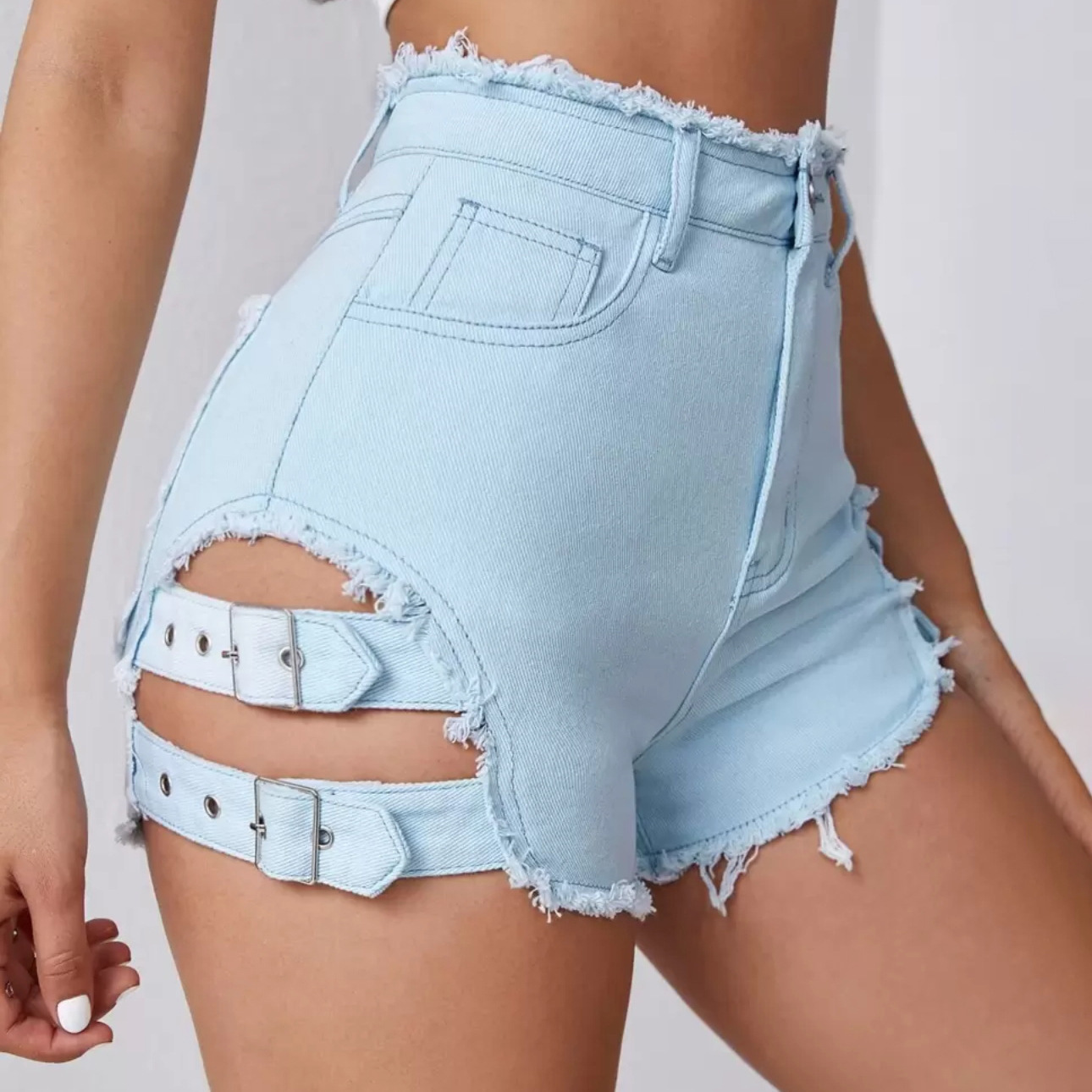 Denim Shorts Women - Женские джинсовые шорты с высокой талией,