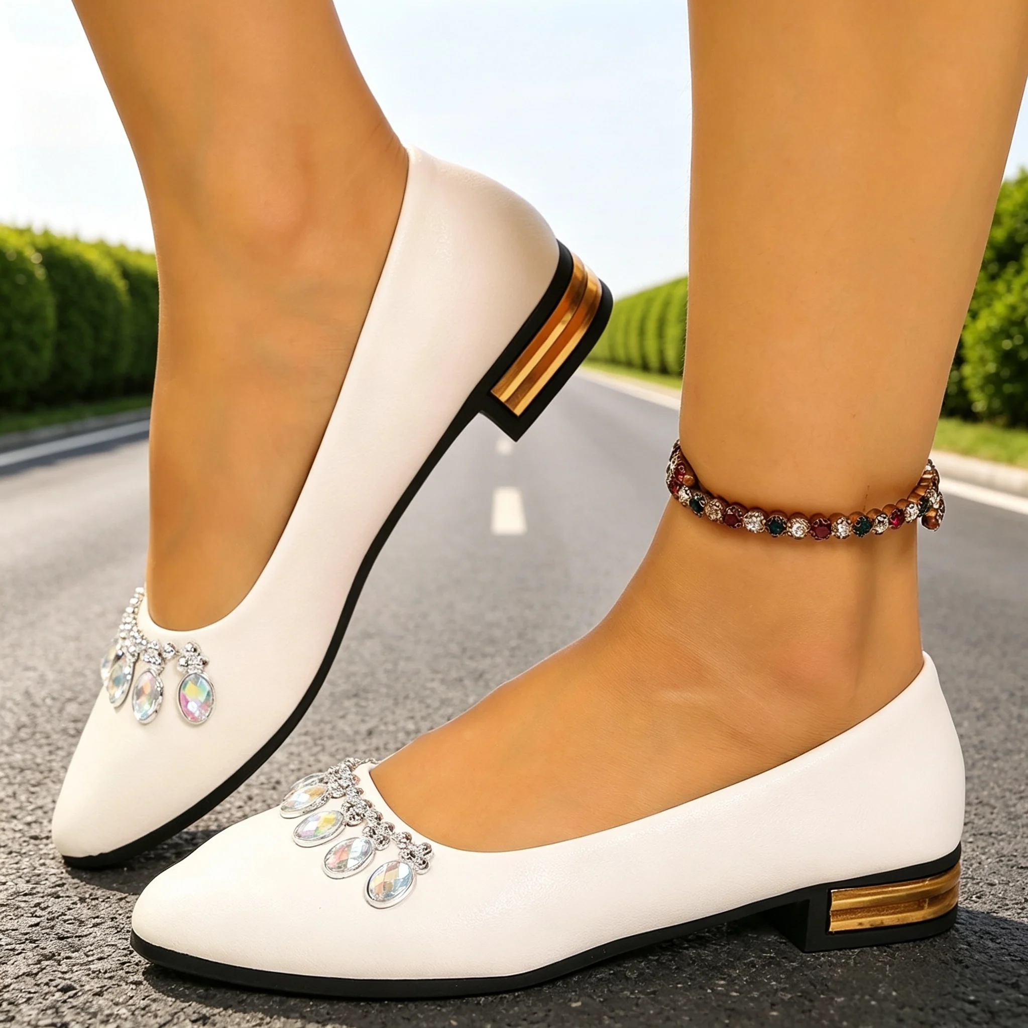 Women'S Fashion Shoes - Женские балетки с заостренным носком, большие