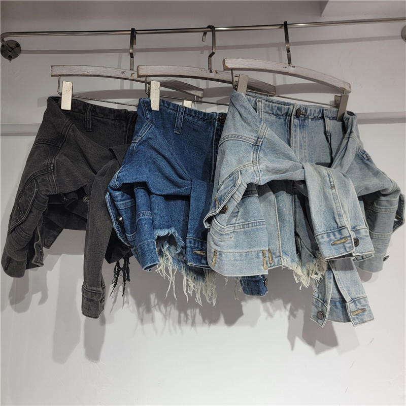Denim Shorts Women - Джинсовые шорты женские винтажные, с эффектом