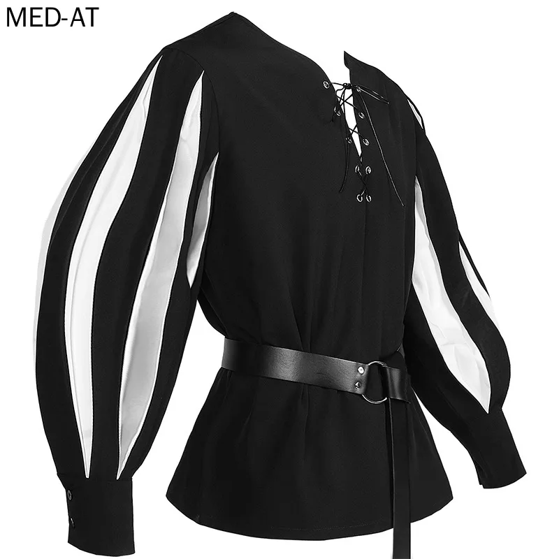 Belted Shirt Dress - Мужская средневековая туника для косплея на