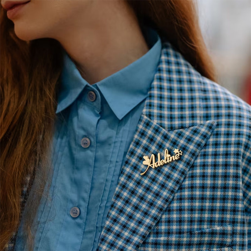 Women Fashion Logo Design - Новая брошь с именем на заказ,