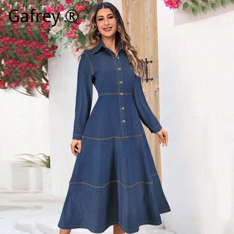 Новое модное джинсовое платье- – обзор и цена Belted Shirt Dress