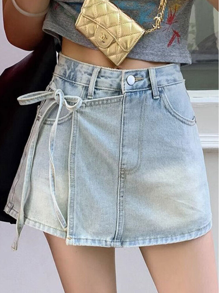 Женские джинсовые шорты-юбка с – обзор и цена Denim Shorts Women