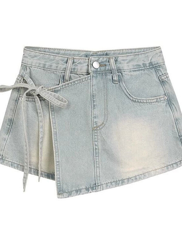 Женские джинсовые шорты-юбка с – обзор и цена Denim Shorts Women