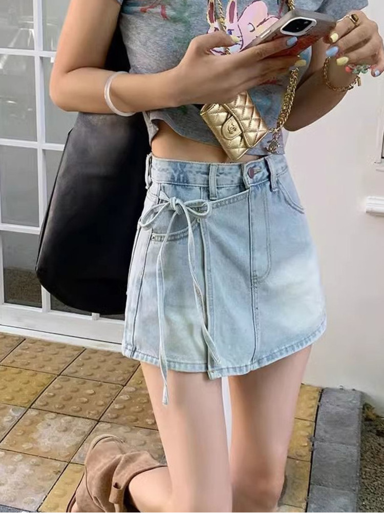 Женские джинсовые шорты-юбка с – обзор и цена Denim Shorts Women
