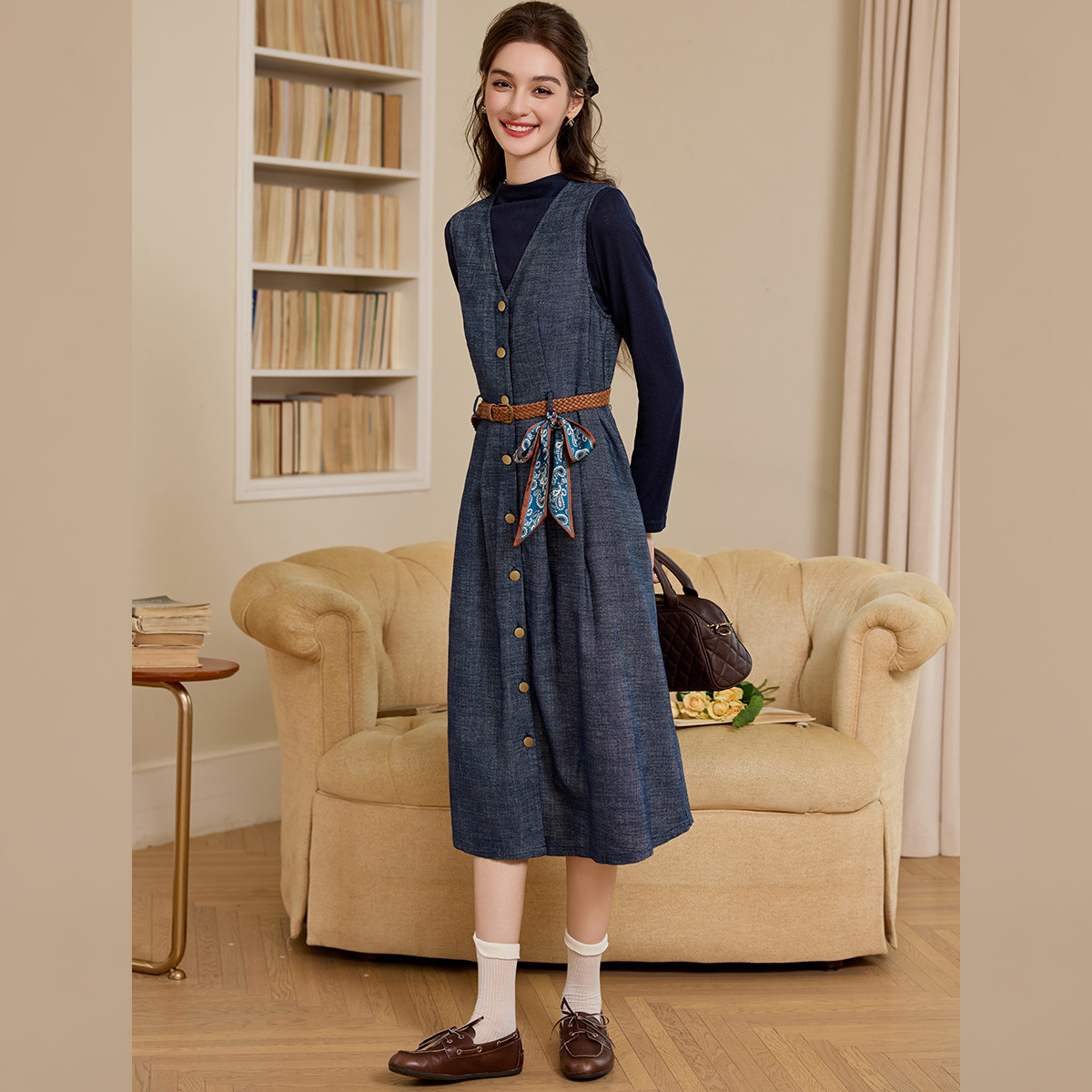 Комплект LOUISYAO: топ с высок – обзор и цена Belted Shirt Dress