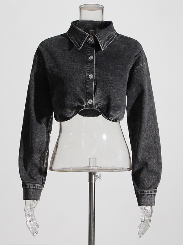   Дымчато-серый короткий джинс – обзор и цена Women'S Fashion Utility Jacket