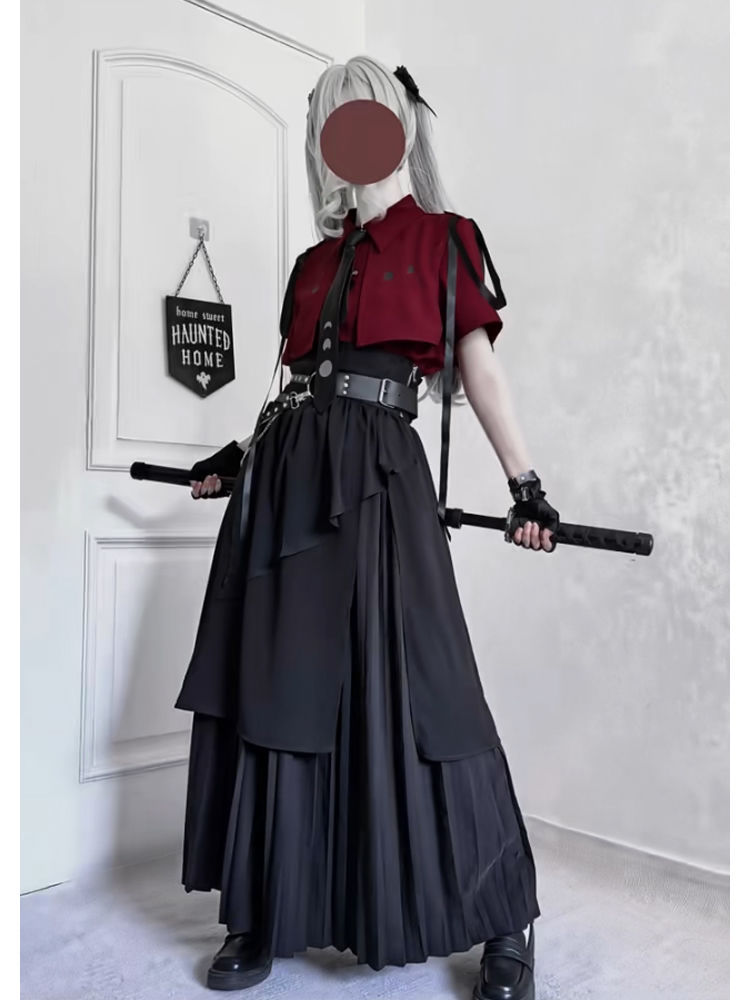 2025 Новые готические винтажны – обзор и цена Belted Shirt Dress
