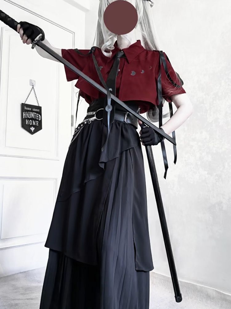 2025 Новые готические винтажны – обзор и цена Belted Shirt Dress