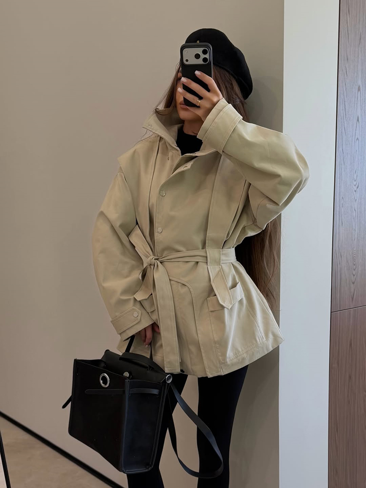 Женский короткий тренч с поясо – обзор и цена Women'S Fashion Utility Jacket