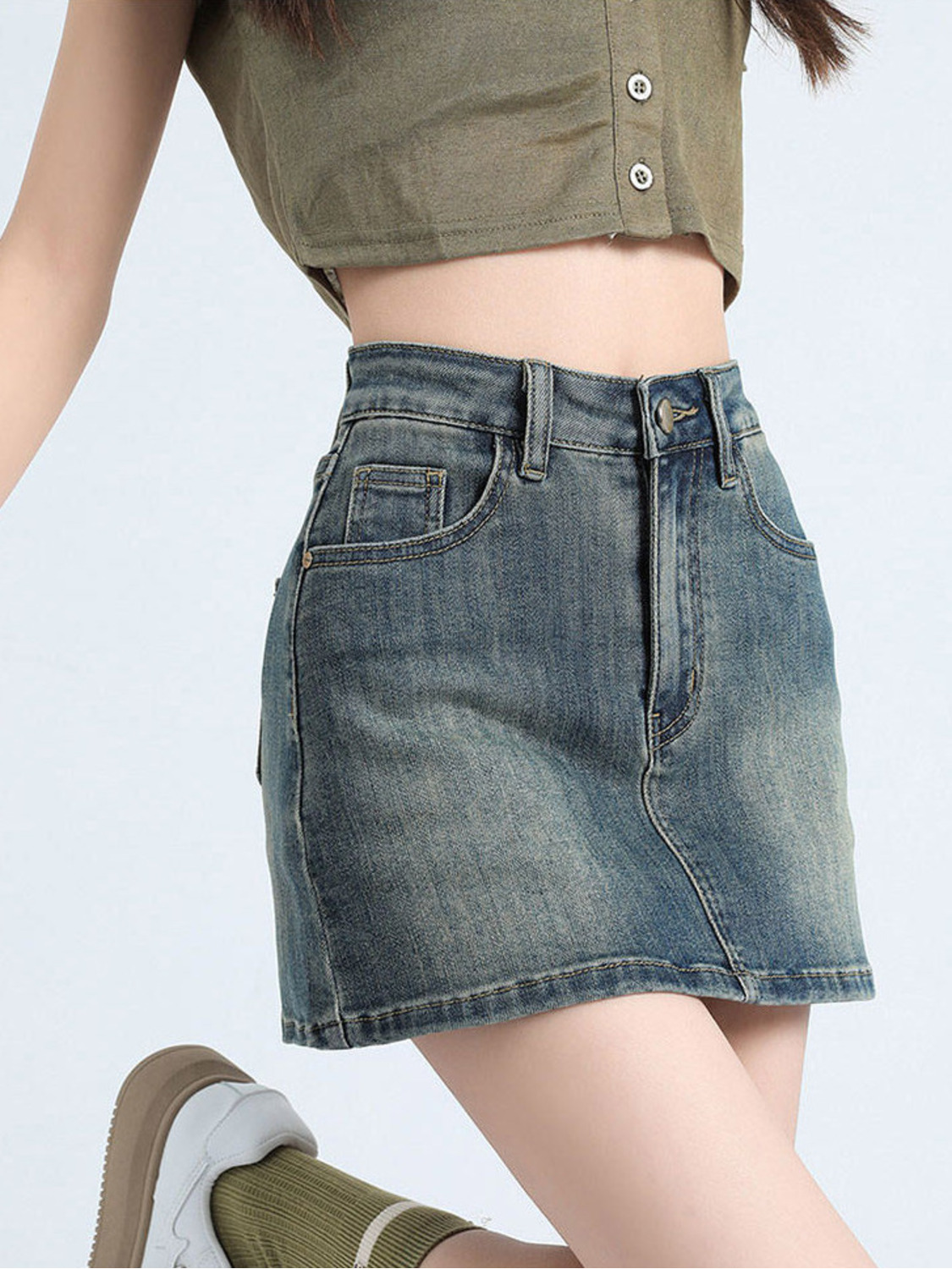 Женская винтажная джинсовая юб – обзор и цена Denim Shorts Women